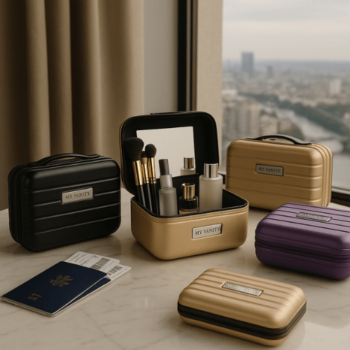 Une sélection de plusieurs Vanity cases rigides pour le voyage