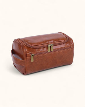 Vanity case pour homme cuir marron élégant, luxe