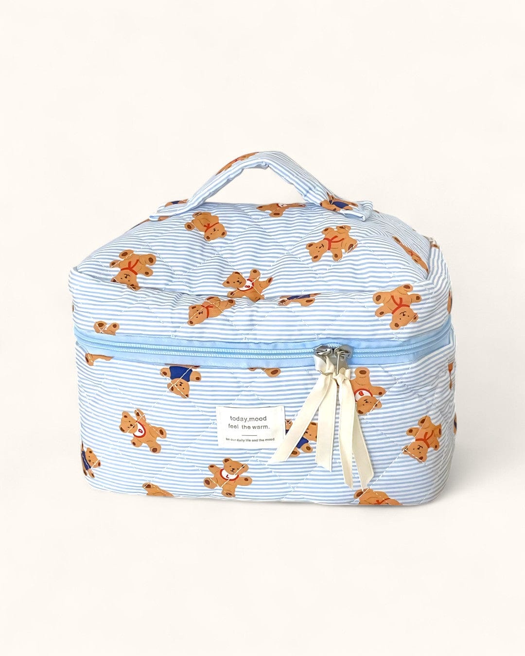 trousse vanity Blue striped bear [cosmetic bag]] My Vanity