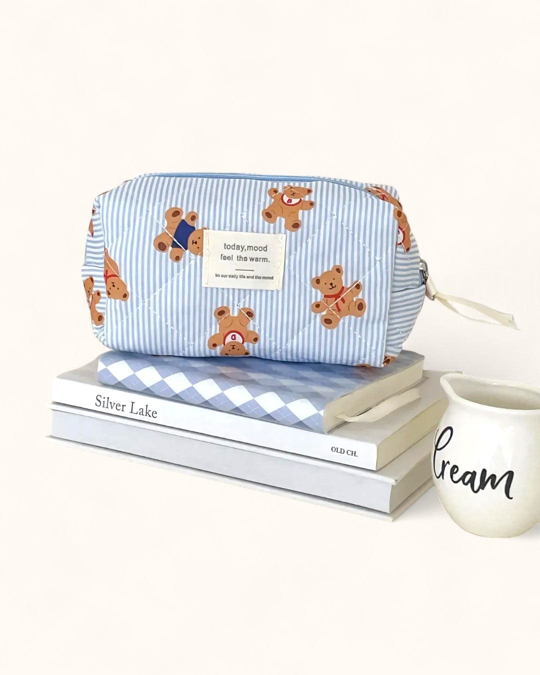 trousse vanity Blue striped bear [octagonal bag]] My Vanity