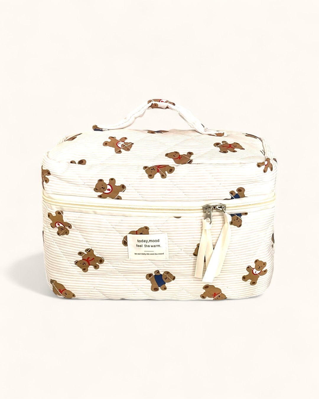 trousse vanity Khaki striped bear [cosmetic bag]] MY VANITY