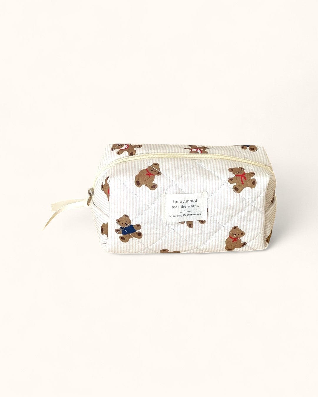 trousse vanity Khaki striped bear [octagonal bag]] My Vanity