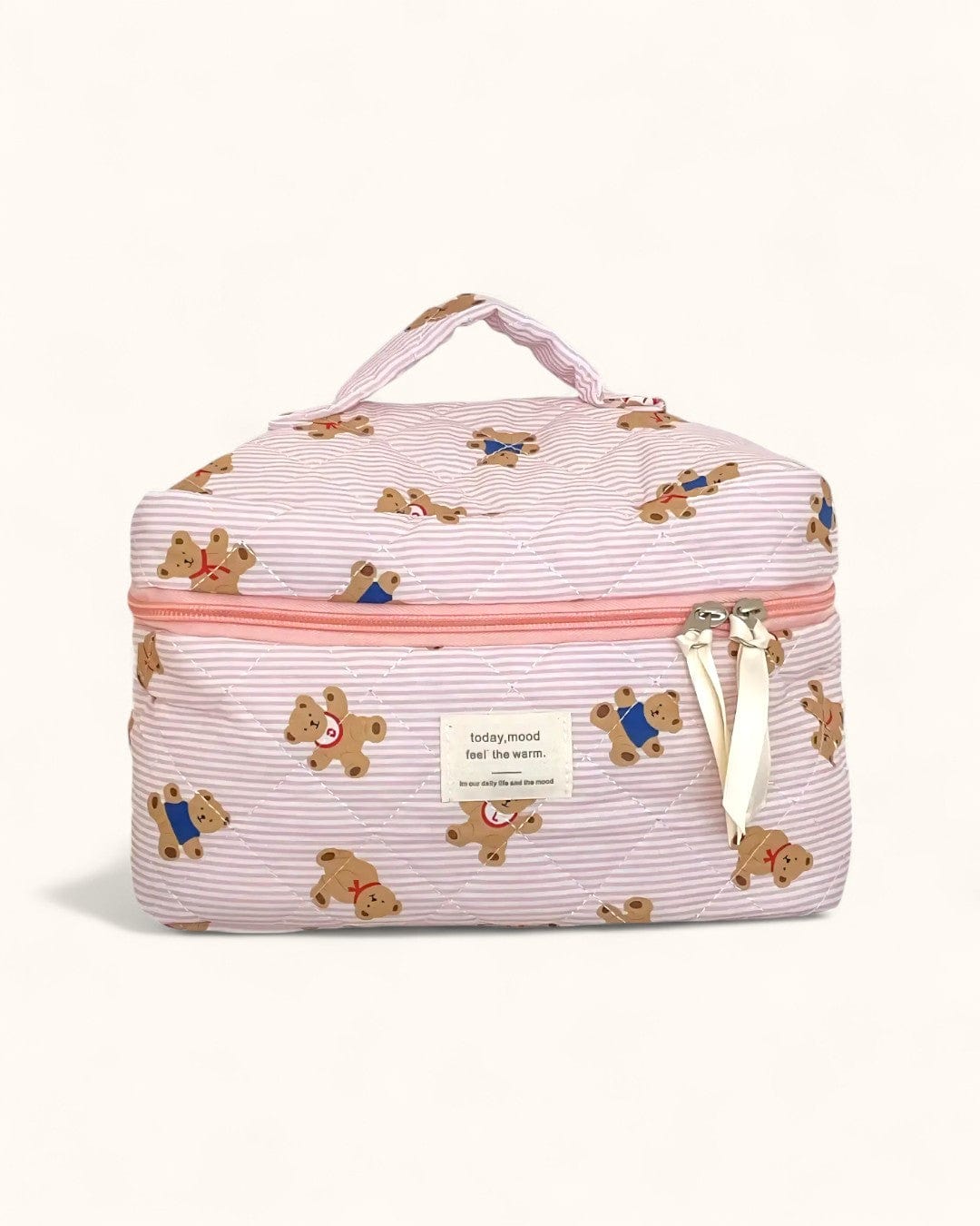 trousse vanity Pink striped bear [cosmetic bag]] My Vanity